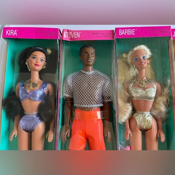 Vintage 1991 Sun Sensation Barbie Set – Barbie, Kira, Steven, Jazzie & Skipper